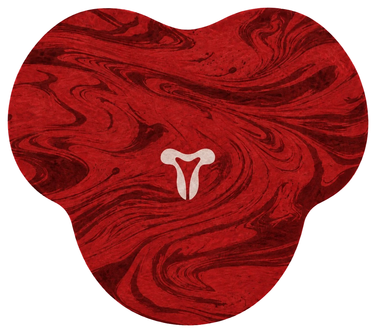 The Period Patch, marbled deep red